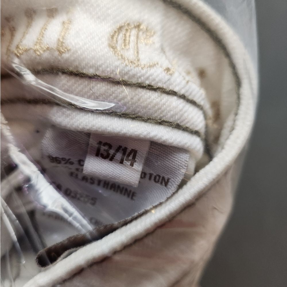 Frilli exchange White jeans / Crop / Capri With Embroidery Sz 13/14 - Picture 10 of 16
